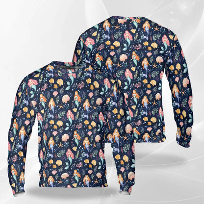 Cute Mermaid Sweatshirt – Colorful Graphic 3D All Over Print Design