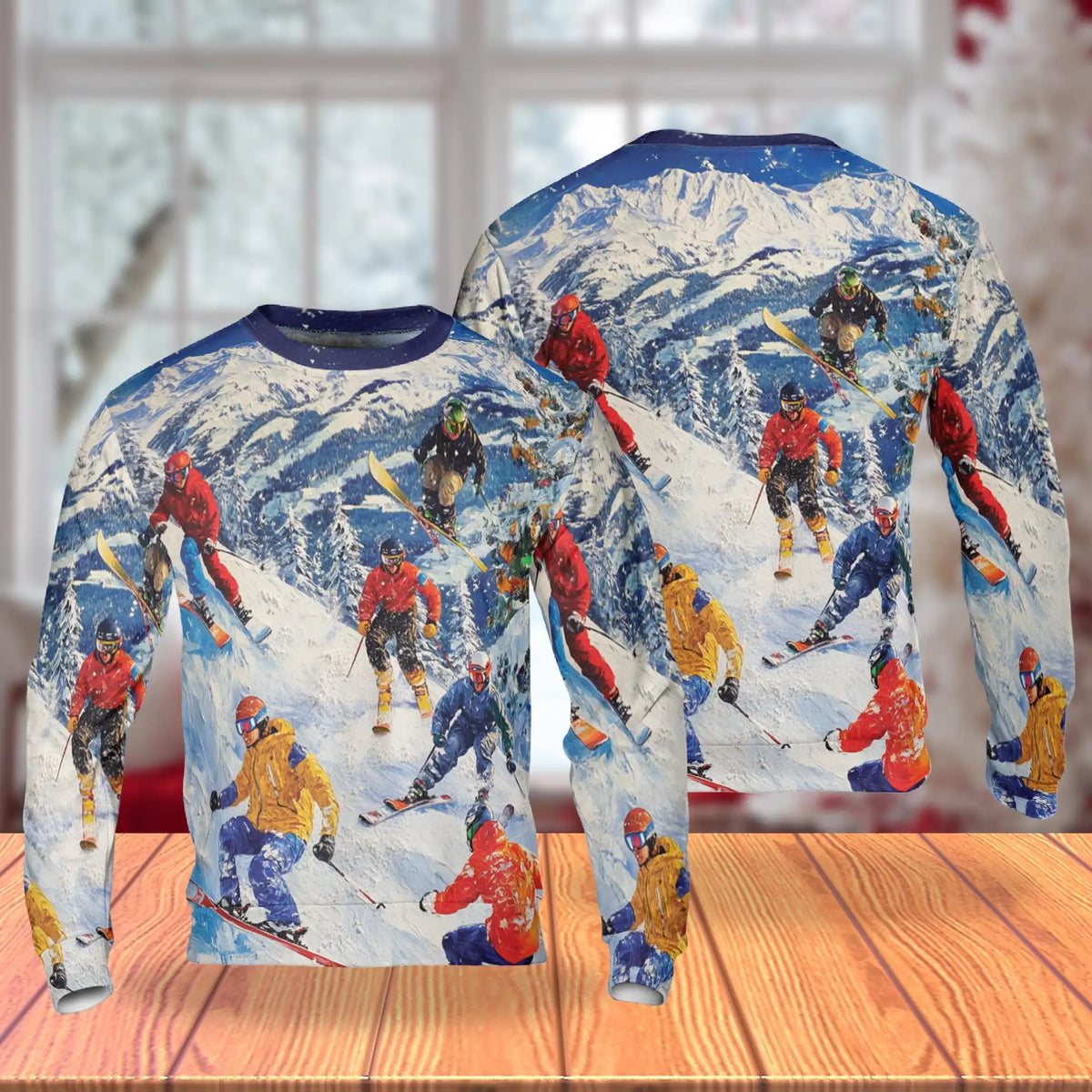 Vintage Skiing Sweatshirt – Vintage 3D All Over Print Design