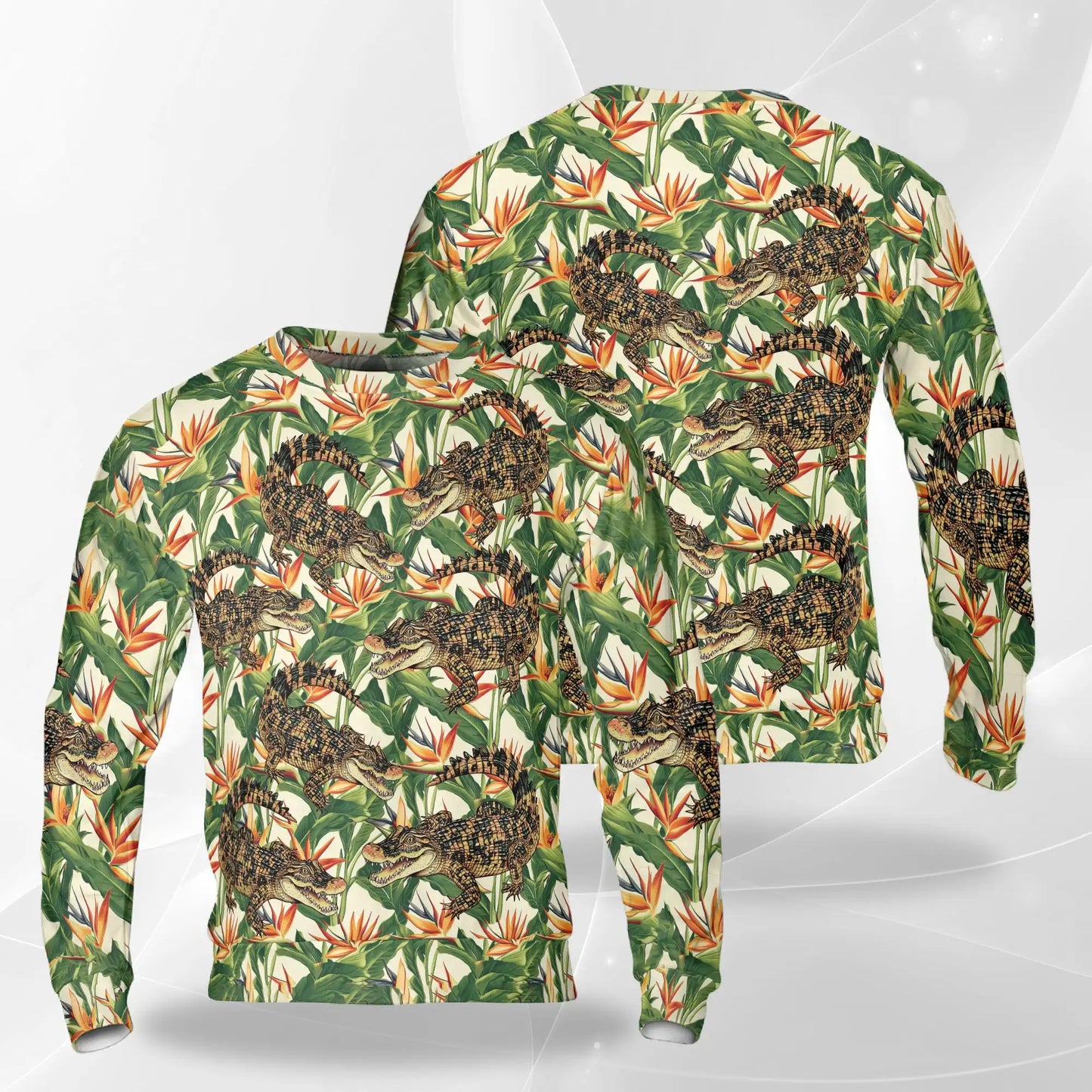 Crocodile Alligator Tropical Sweatshirt – Tropical 3D All Over Print Design