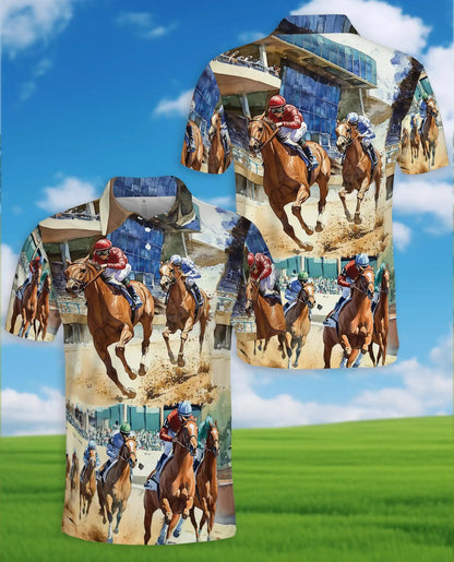 Horse Racing Polo Shirt Print | Azhawaiian