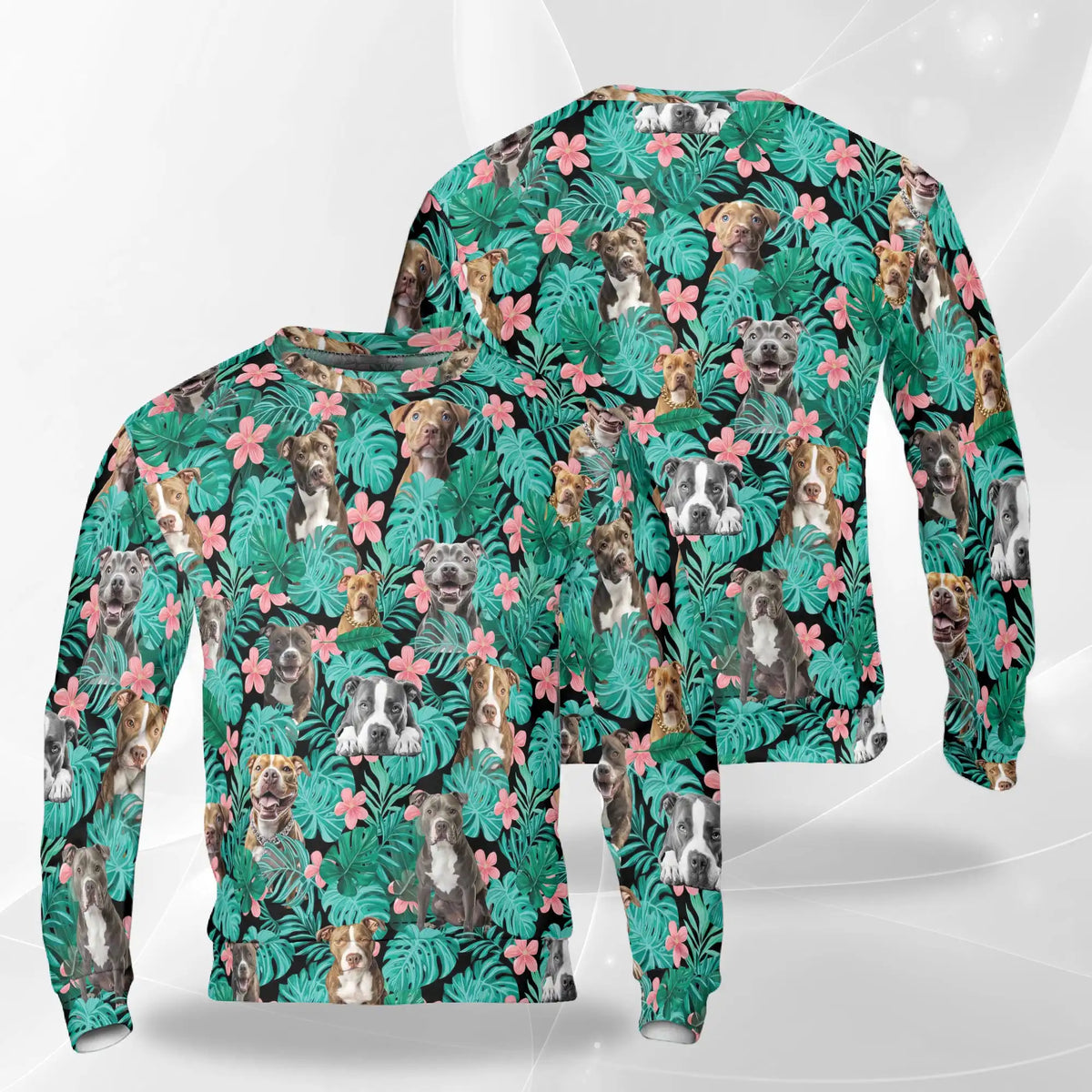Pitbull Hibiscus Tropical Sweatshirt – Tropical 3D All Over Print Design