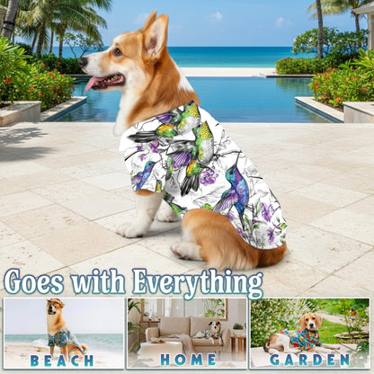 Vintage Style Hummingbirds Hawaiian Hawaii Matching Dog Owner Hawaiian Shirts, Funny Pet Aloha Shirt for Beach Vacation - Azhawaiian