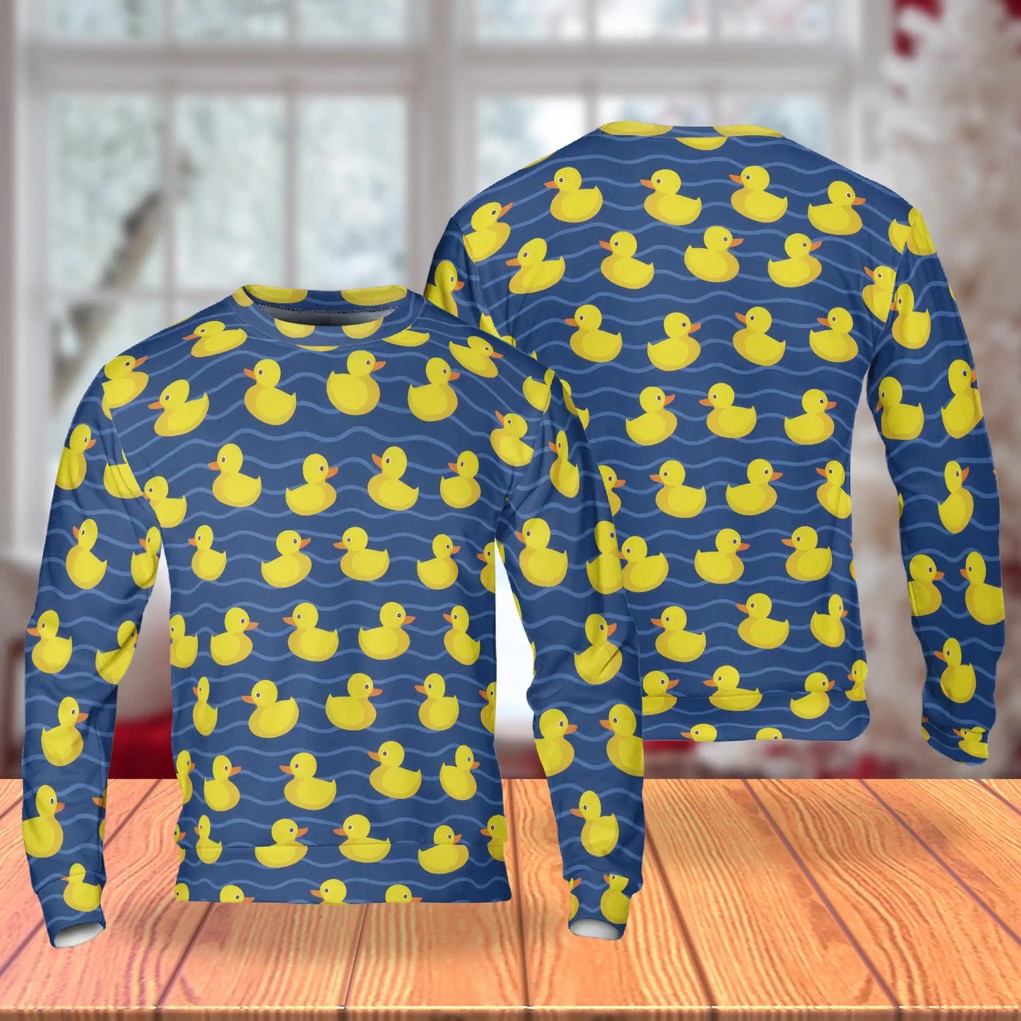 Duck Water Waves Sweatshirt – Colorful Graphic 3D All Over Print Design