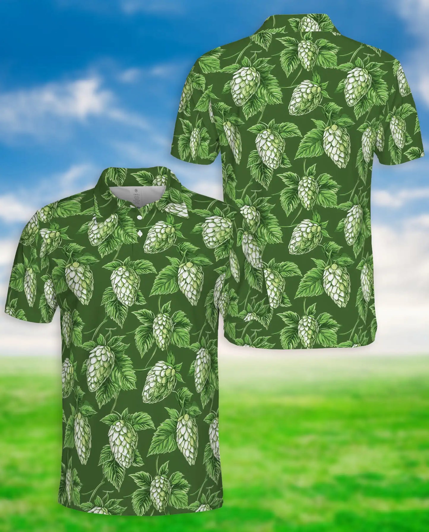 Hop Leaf Green Polo Shirt | Azhawaiian