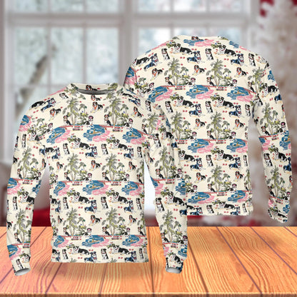 Border Collie Tropical Beach Sweatshirt – Tropical 3D All Over Print Design