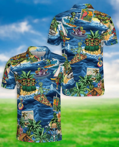 Alien Tropical Beach Polo Shirt | Azhawaiian