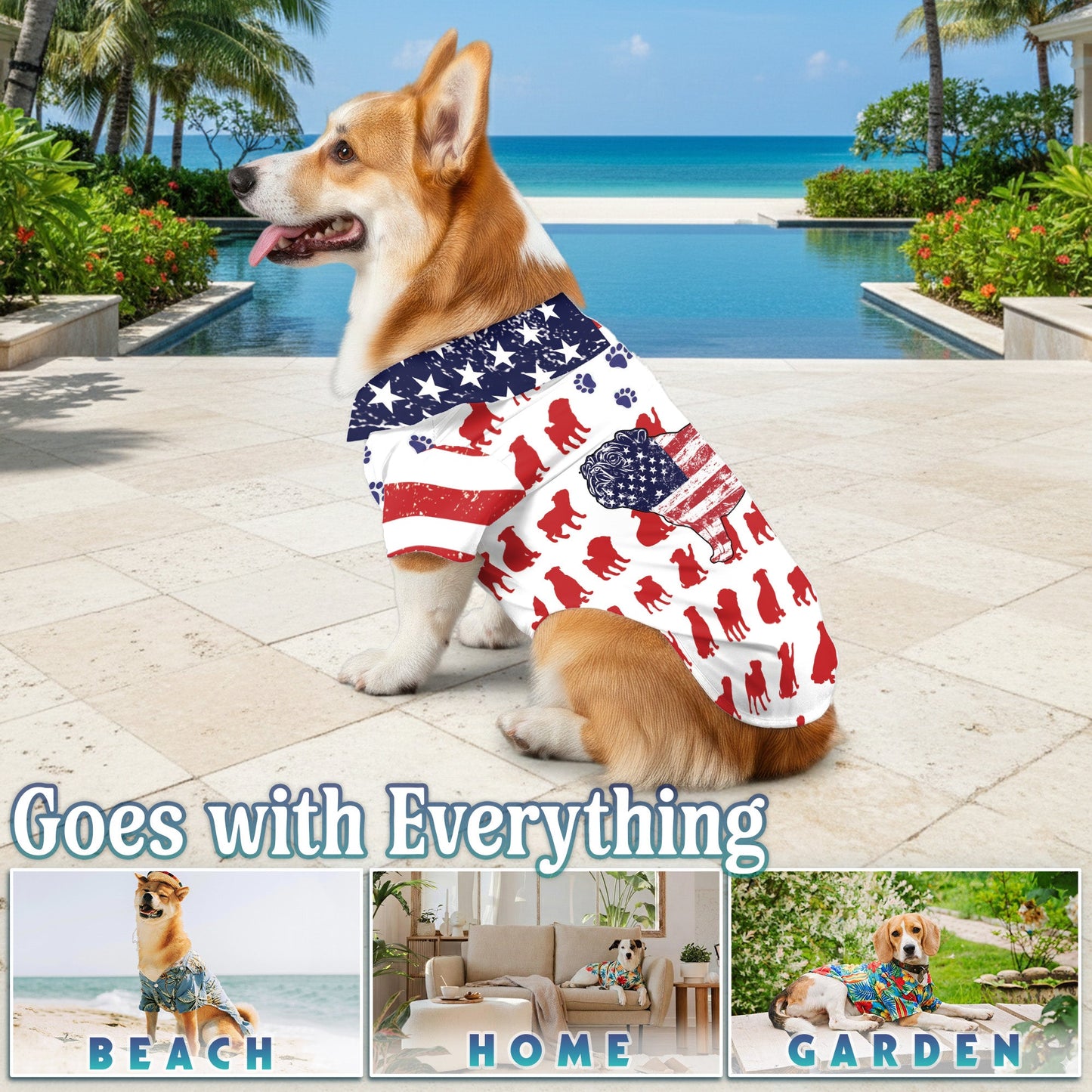 Pug Flag Matching Dog Owner Hawaiian Shirts, Funny Pet Aloha Shirt for Beach Vacation - Azhawaiian