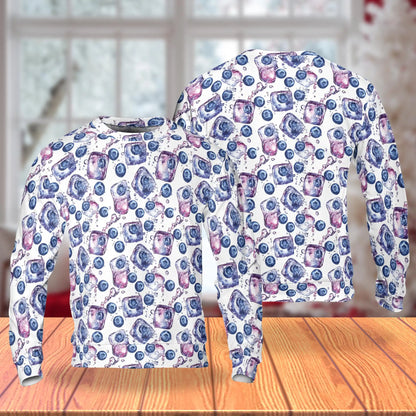 Blueberry Ice Cubes Sweatshirt – Colorful Graphic 3D All Over Print Design