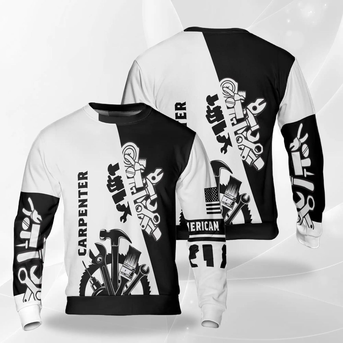 Carpenter Sweatshirt – Colorful Graphic 3D All Over Print Design