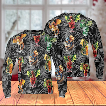 Dragon Cocktail Sweatshirt – Tropical 3D All Over Print Design