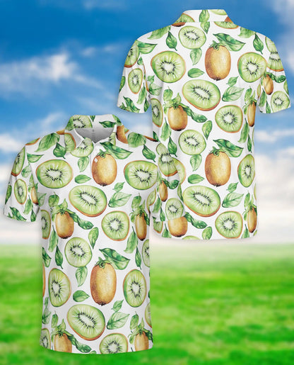 Kiwi Fruit Hawaiian Polo Shirt, Fresh Summer Style | Azhawaiian