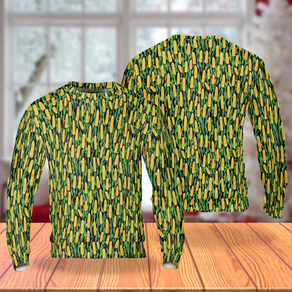 Corn Cob Sweatshirt – Colorful Graphic 3D All Over Print Design