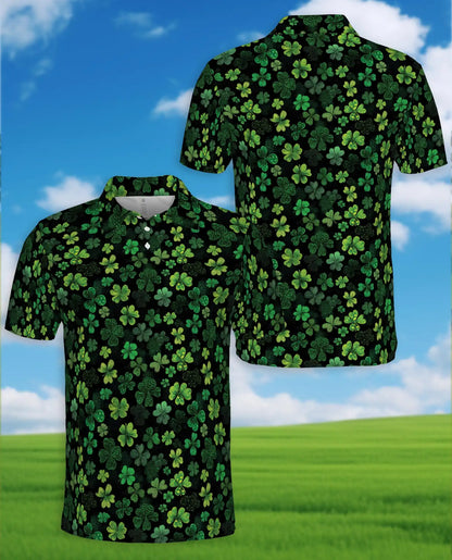 Blueberry Pattern Polo Shirt for Men, Summer Fruit Print | Azhawaiian