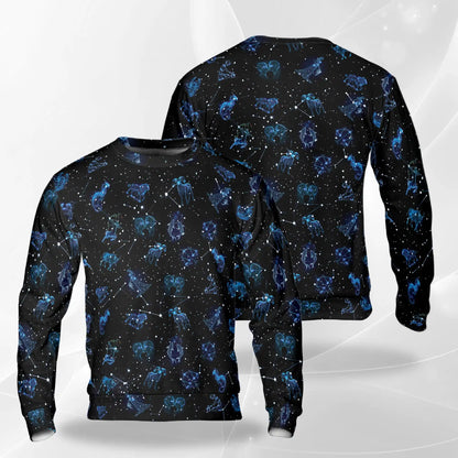 Zodiac Print Sweatshirt – Colorful Graphic 3D All Over Print Design