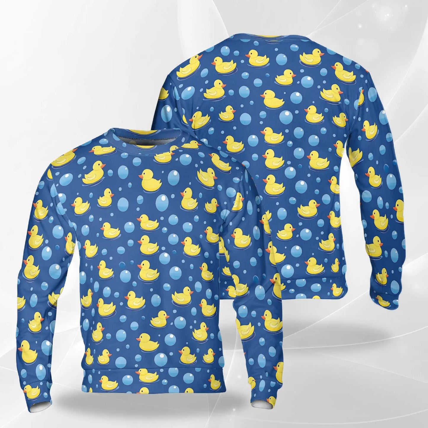 Ducks and Bubbles Sweatshirt – Colorful Graphic 3D All Over Print Design