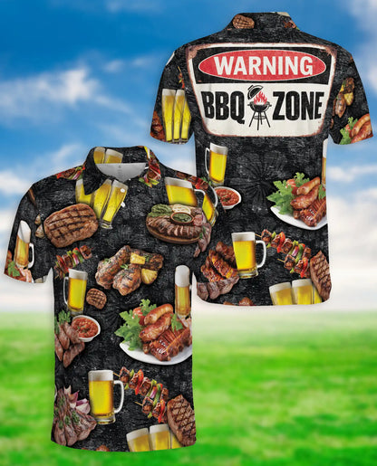 BBQ Beer Polo Shirt for Men, Grill Party Style | Azhawaiian