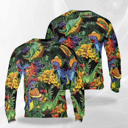 Taco T-Rex Sweatshirt – Colorful Graphic 3D All Over Print Design