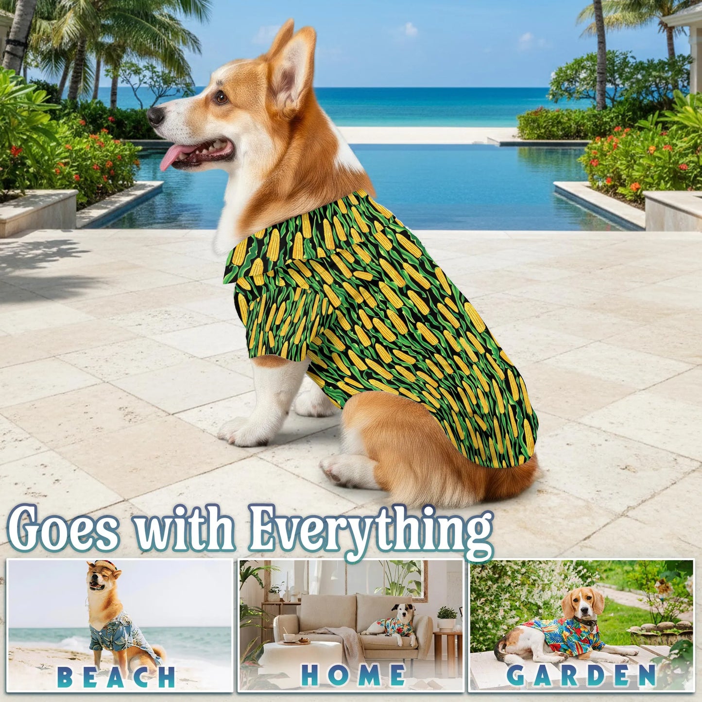Corn Matching Dog Owner Hawaiian Shirts, Funny Pet Aloha Shirt for Beach Vacation - Azhawaiian