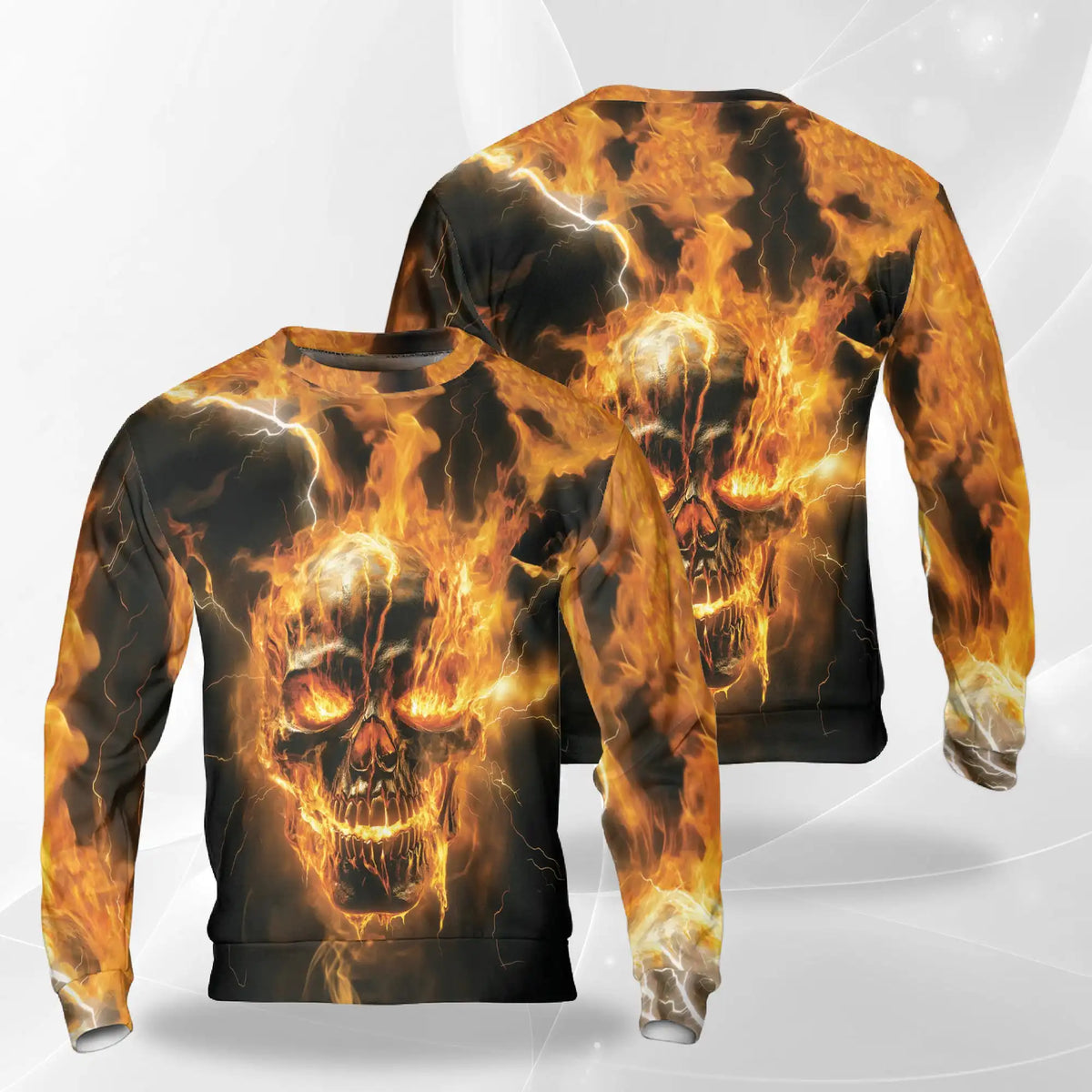 Fire Ghost Sweatshirt – Colorful Graphic 3D All Over Print Design