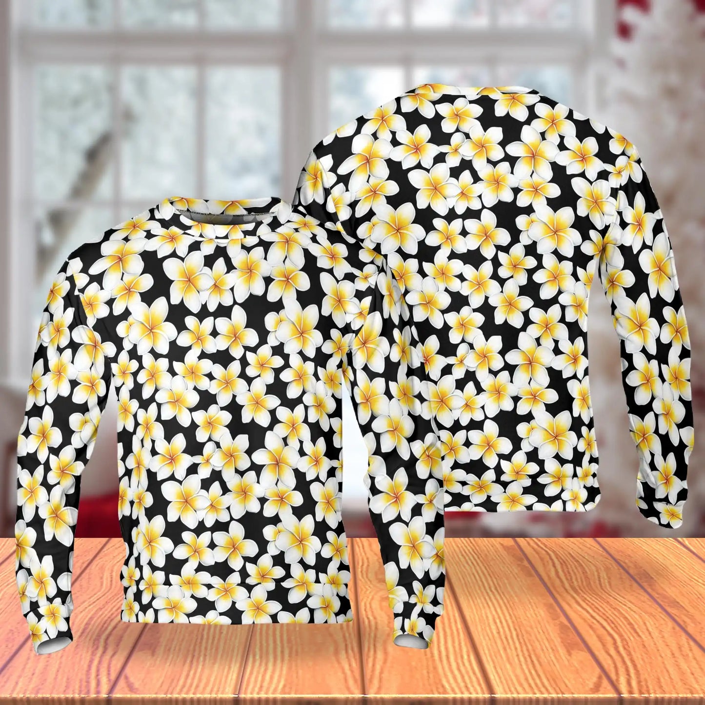 Yellow Plumeria Sweatshirt – Tropical 3D All Over Print Design