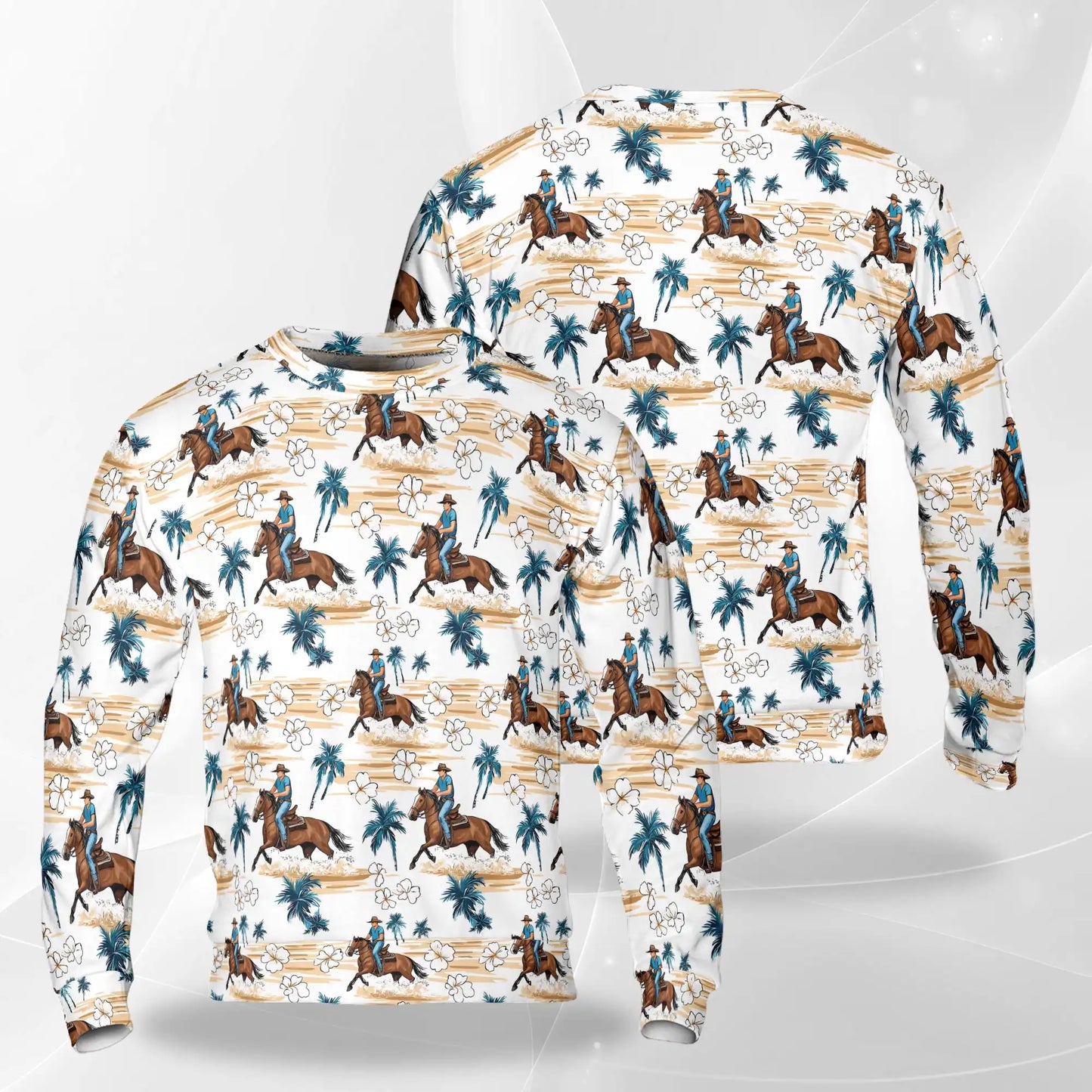 Western Cowboy Pattern Sweatshirt – Colorful Graphic 3D All Over Print Design