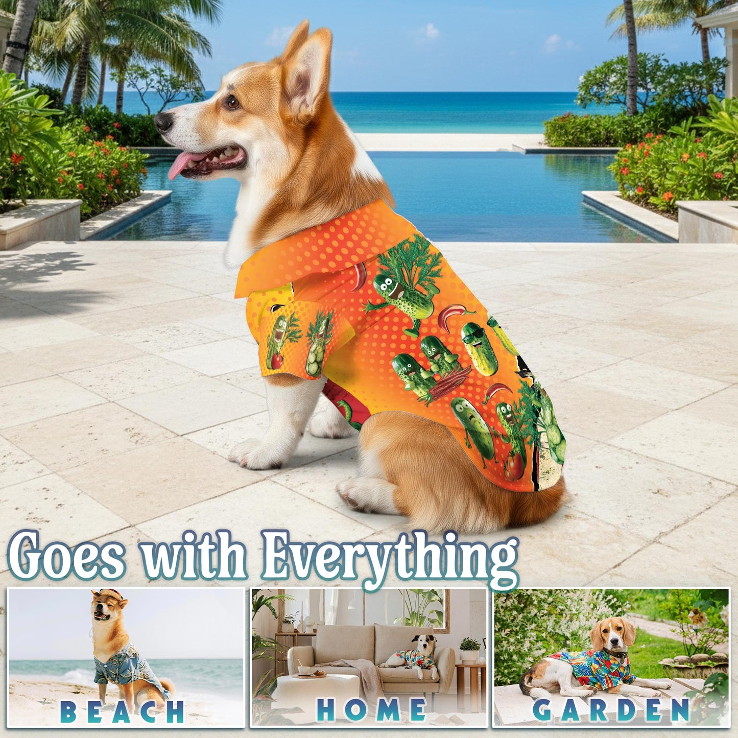 Pickles Matching Dog Owner Hawaiian Shirts, Funny Pet Aloha Shirt for Beach Vacation - Azhawaiian