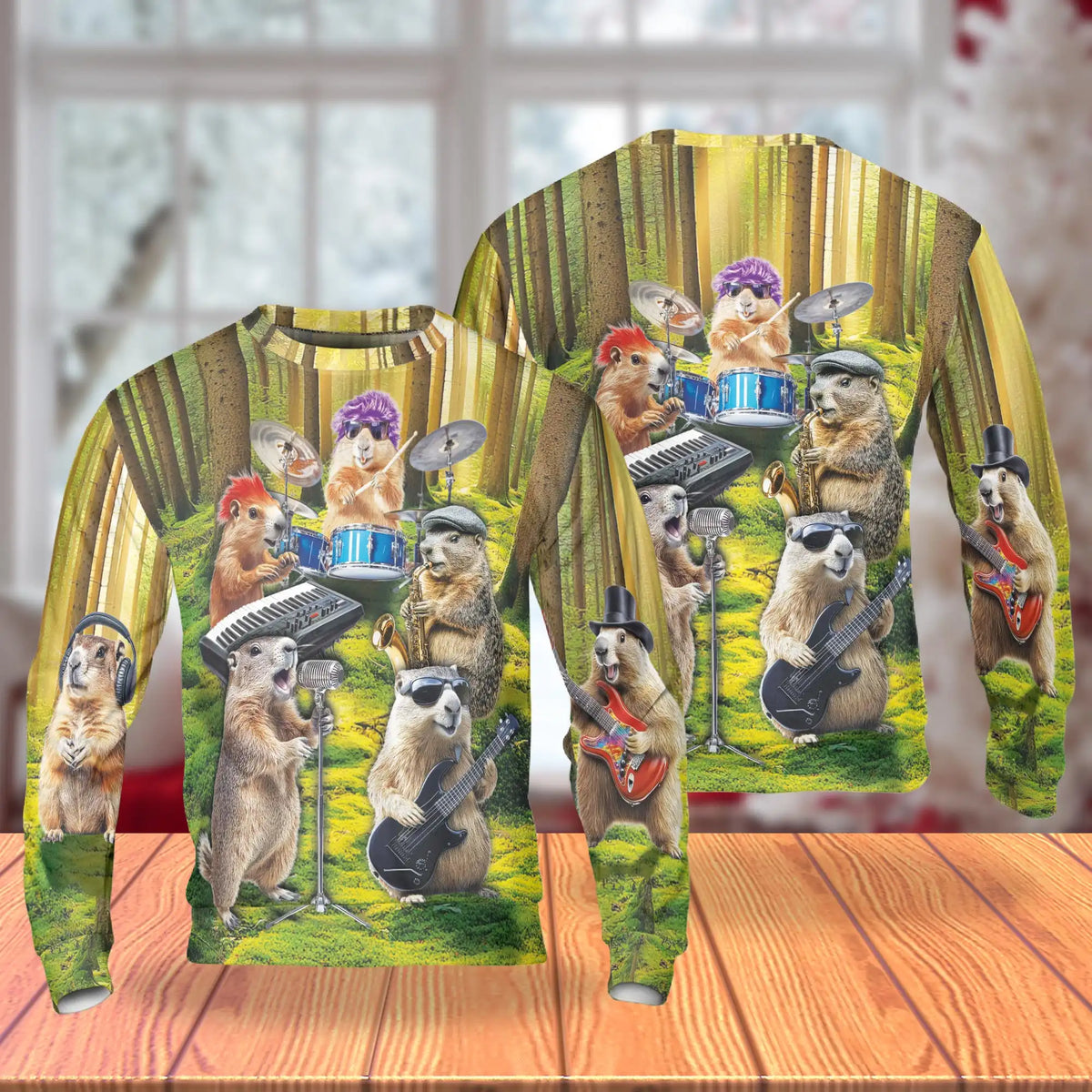 Musical Groundhog Sweatshirt – Colorful Graphic 3D All Over Print Design