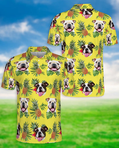 Bulldog Pineapple Hawaiian Polo Shirt | Azhawaiian