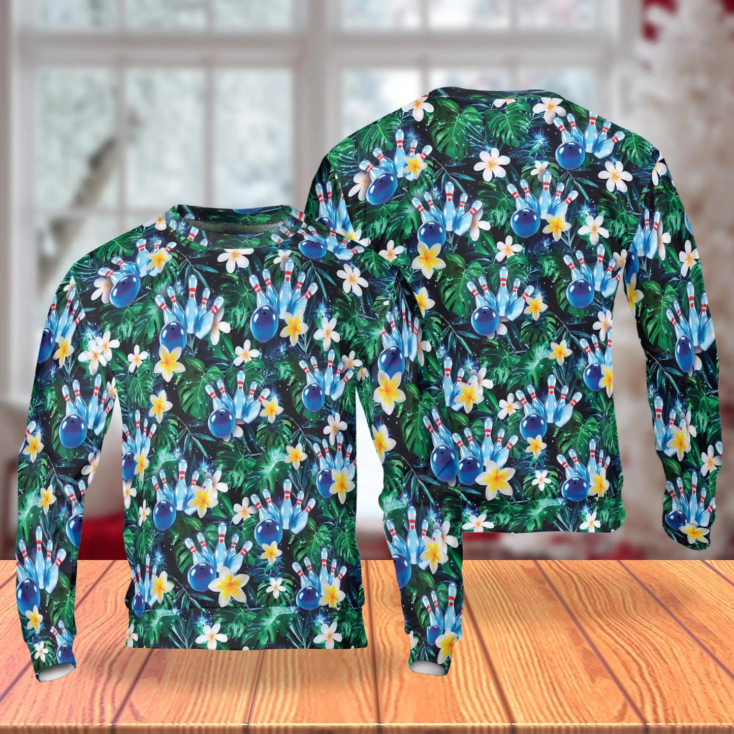 Tropical Plumeria Bowling Ball Sweatshirt – Tropical 3D All Over Print Design