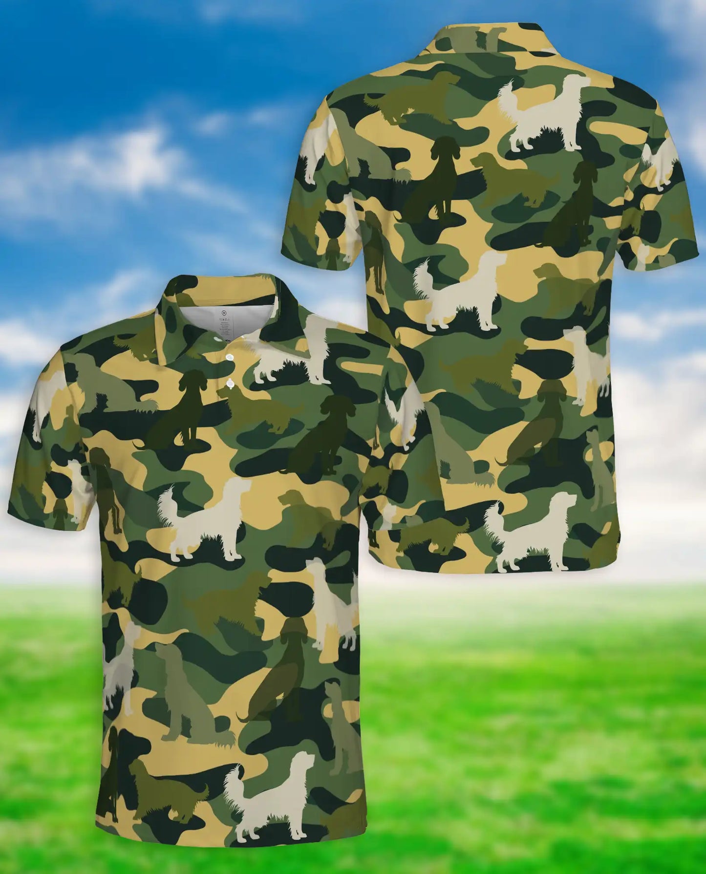 English Setter Dog 3D Polo Shirt, Funny Animal Camo Style | Azhawaiian