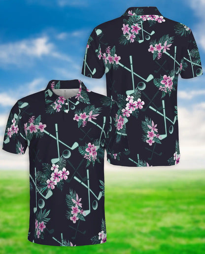 Golf Tropical Polo Shirt, Floral Fairway Print | Azhawaiian