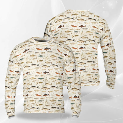 Fish Pattern Sweatshirt – Tropical 3D All Over Print Design