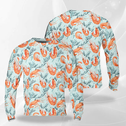 Shrimp Print Sweatshirt – Colorful Graphic 3D All Over Print Design