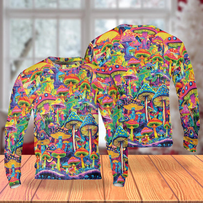 Hippie Mushroom Sweatshirt – Colorful Graphic 3D All Over Print Design
