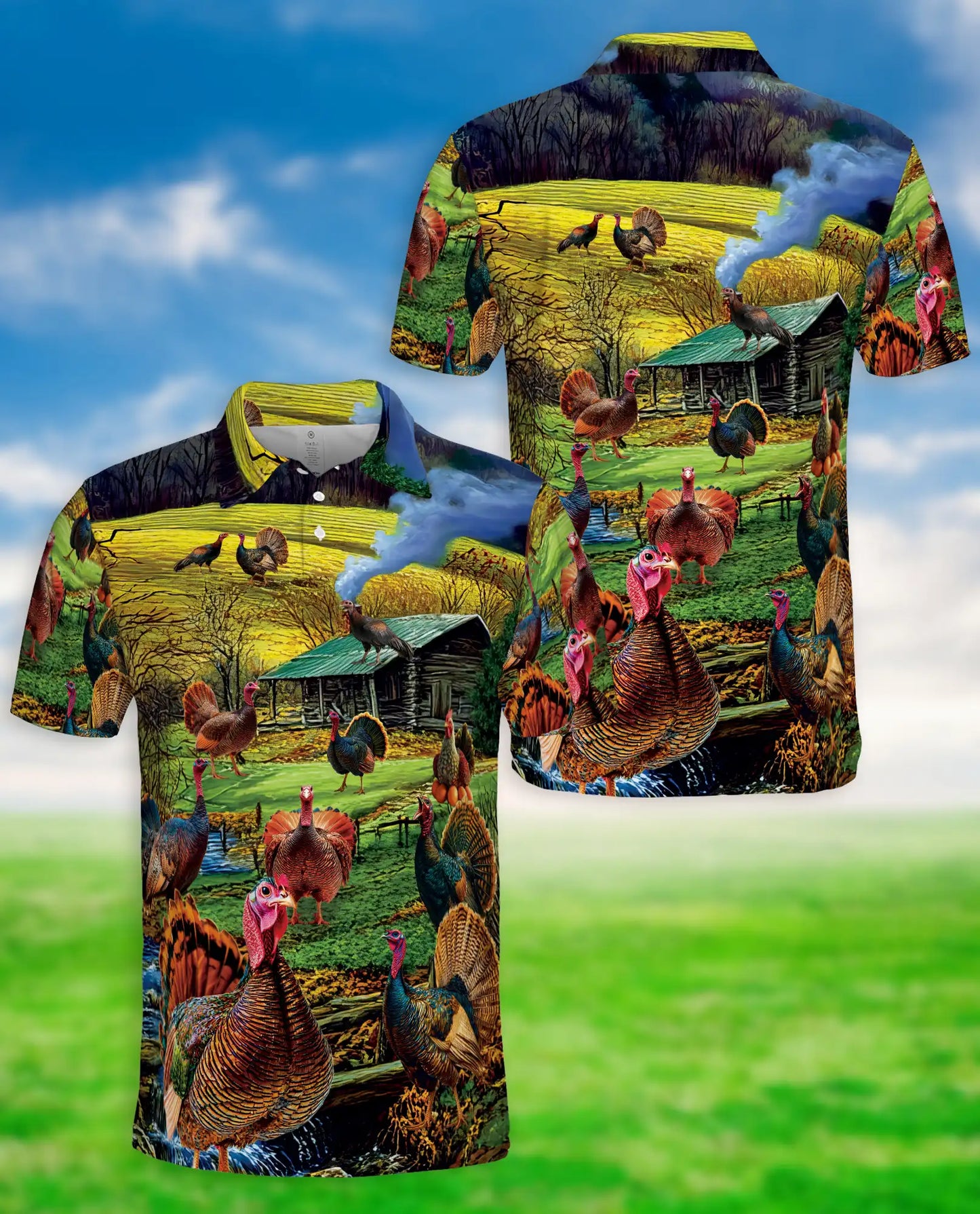 Wild Turkey Hunting Polo Shirt | Azhawaiian