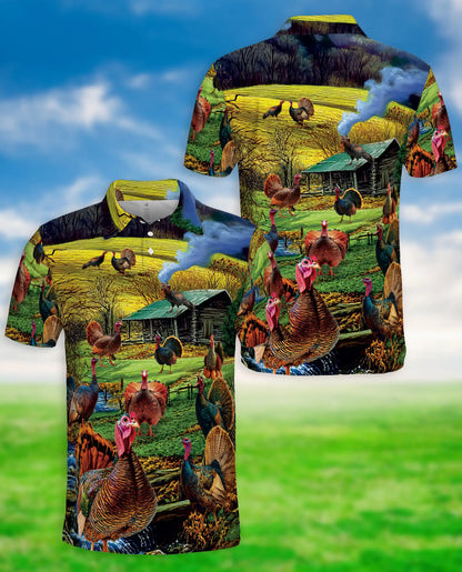 Wild Turkey Hunting Polo Shirt | Azhawaiian