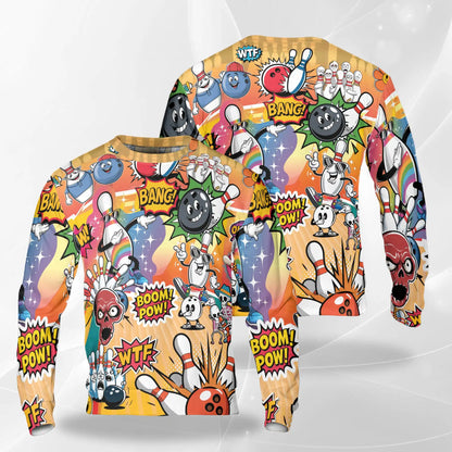 Funny Bowling Sweatshirt – Colorful Graphic 3D All Over Print Design