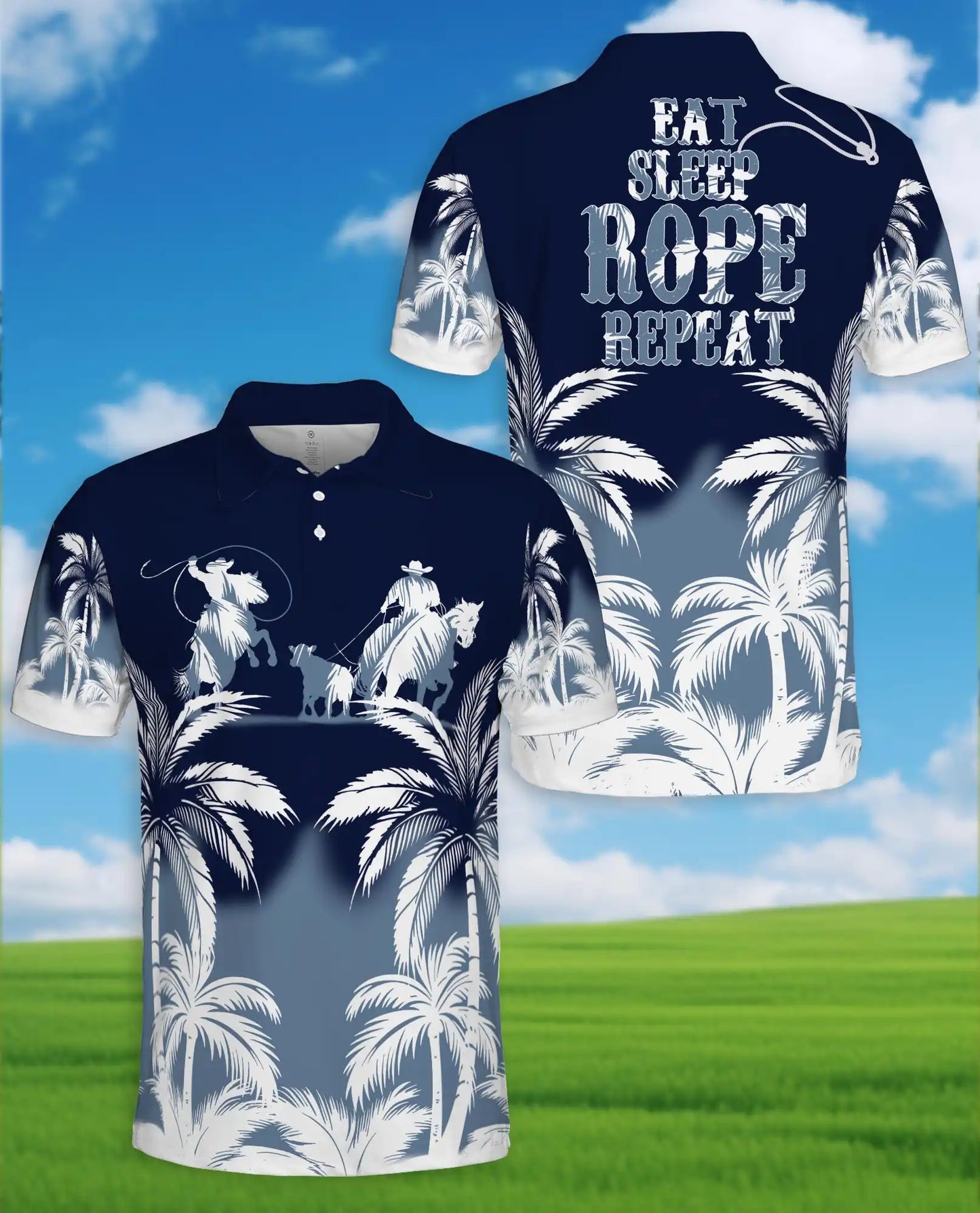 Cowboy Western Polo Shirt, Palm Desert Style | Azhawaiian