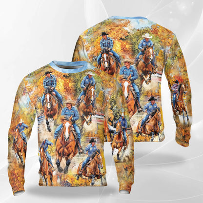Rodeo Cowboy Sweatshirt – Colorful Graphic 3D All Over Print Design