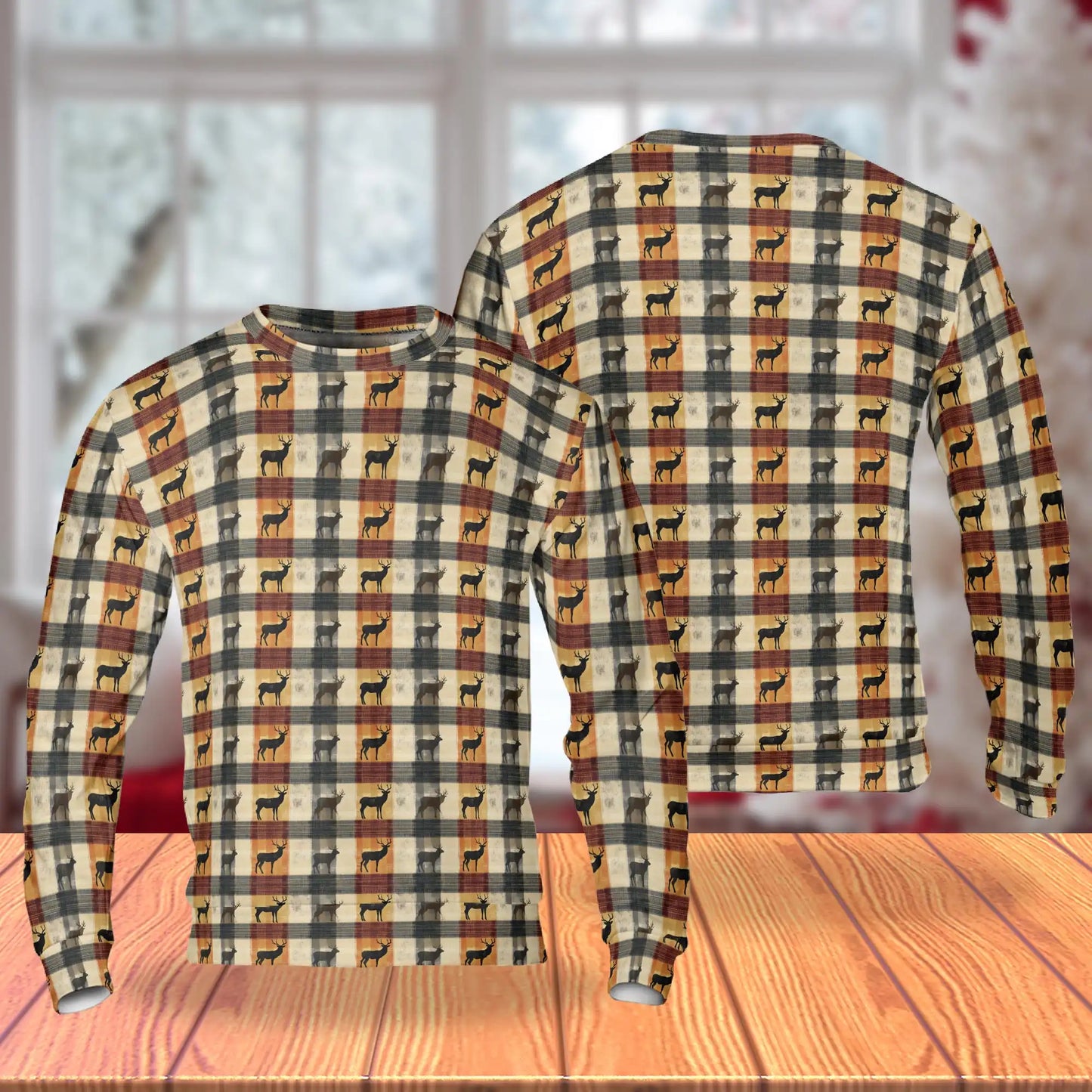 Rustic Deer Sweatshirt – Colorful Graphic 3D All Over Print Design