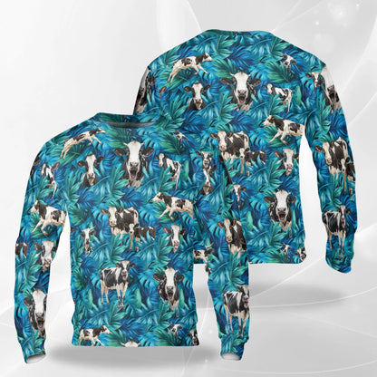 Tropical Cow Pattern Sweatshirt – Tropical 3D All Over Print Design