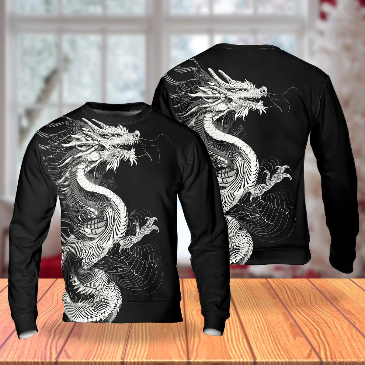 Japanese Dragon Sweatshirt – Colorful Graphic 3D All Over Print Design