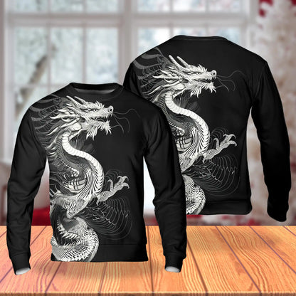 Japanese Dragon Sweatshirt – Colorful Graphic 3D All Over Print Design