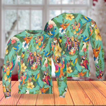 Party Parrot Tropical Sweatshirt – Tropical 3D All Over Print Design