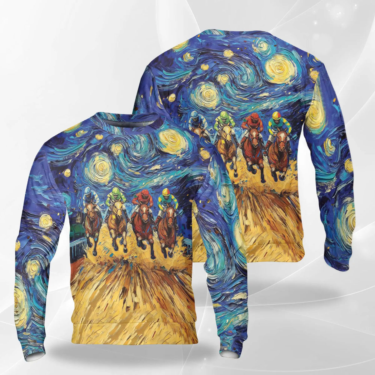 Horse Racing Sweatshirt – Colorful Graphic 3D All Over Print Design
