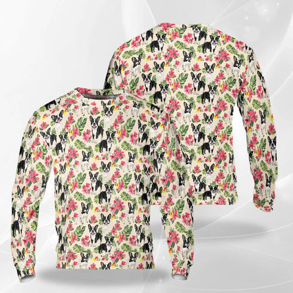 Boston Terrier Sweatshirt – Colorful Graphic 3D All Over Print Design