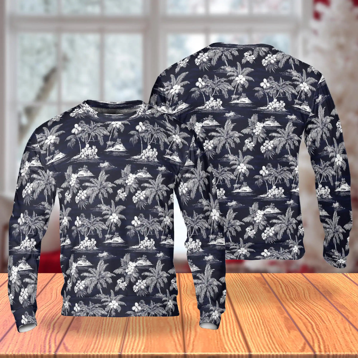 Vintage Beach Island Pattern Sweatshirt – Tropical Vintage 3D All Over Print Design