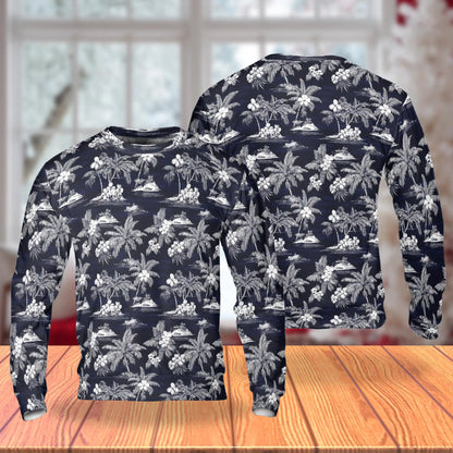 Vintage Beach Island Pattern Sweatshirt – Tropical Vintage 3D All Over Print Design