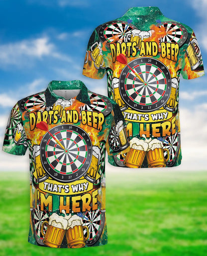 Darts And Beer Polo Shirt for Men-Dart Player Pub Game Beer Lover Shirt | Azhawaiian
