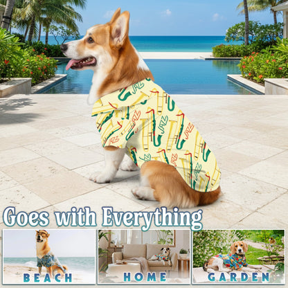 Trombone Pattern Matching Dog Owner Hawaiian Shirts, Funny Pet Aloha Shirt for Beach Vacation - Azhawaiian